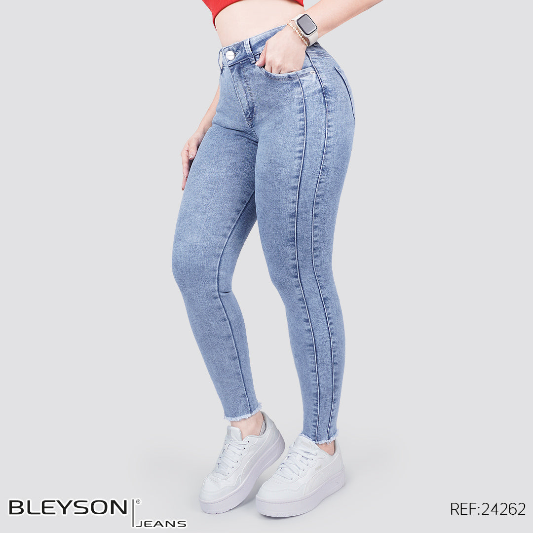 Jeans skinny tiro alto 24262