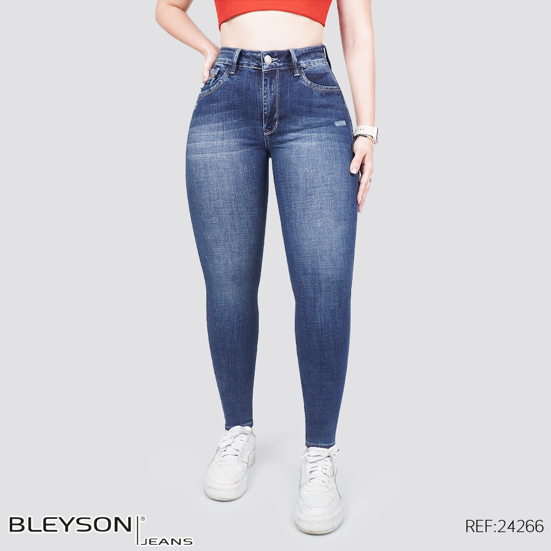Jeans skinny tiro alto 24266