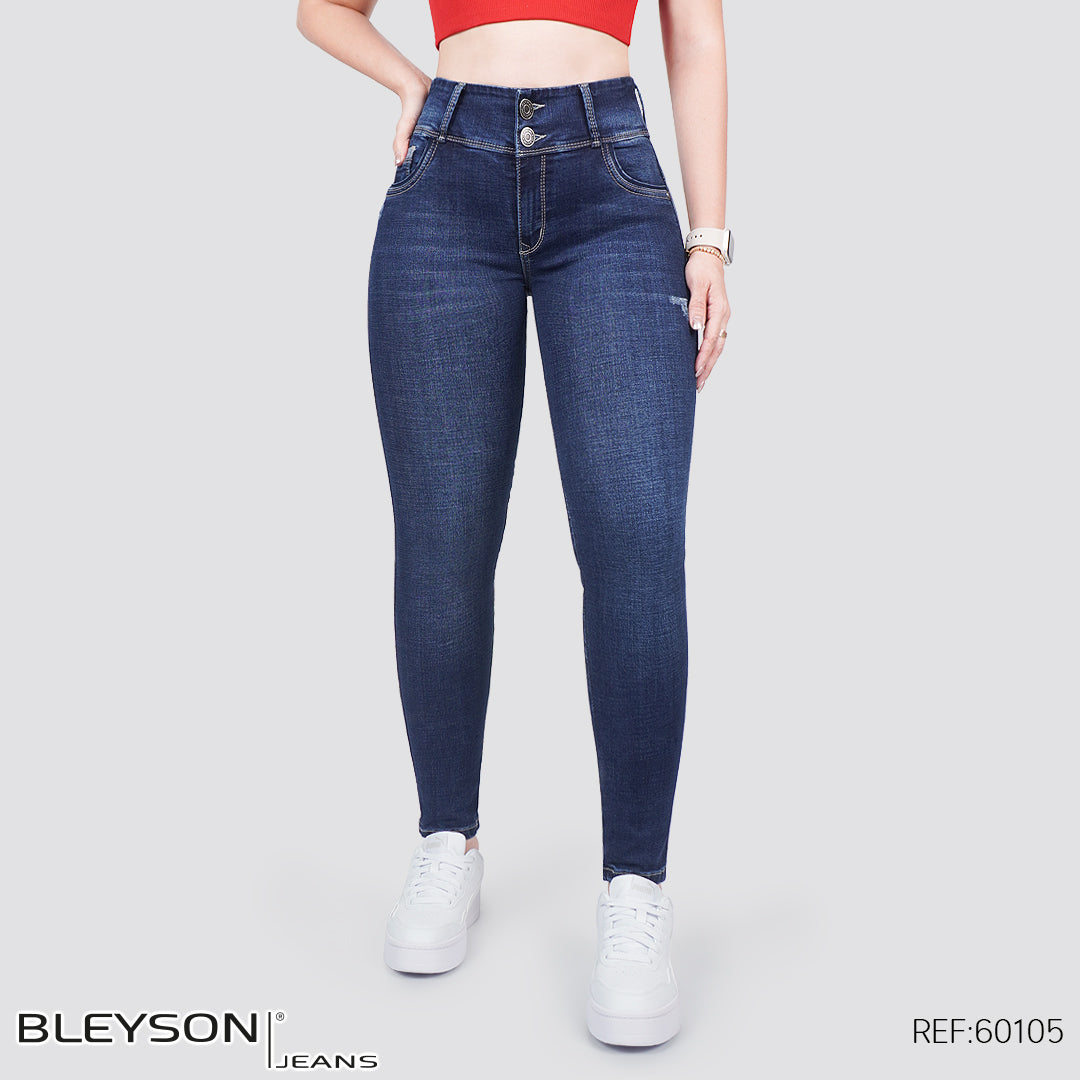 Jeans skinny tiro alto 60105