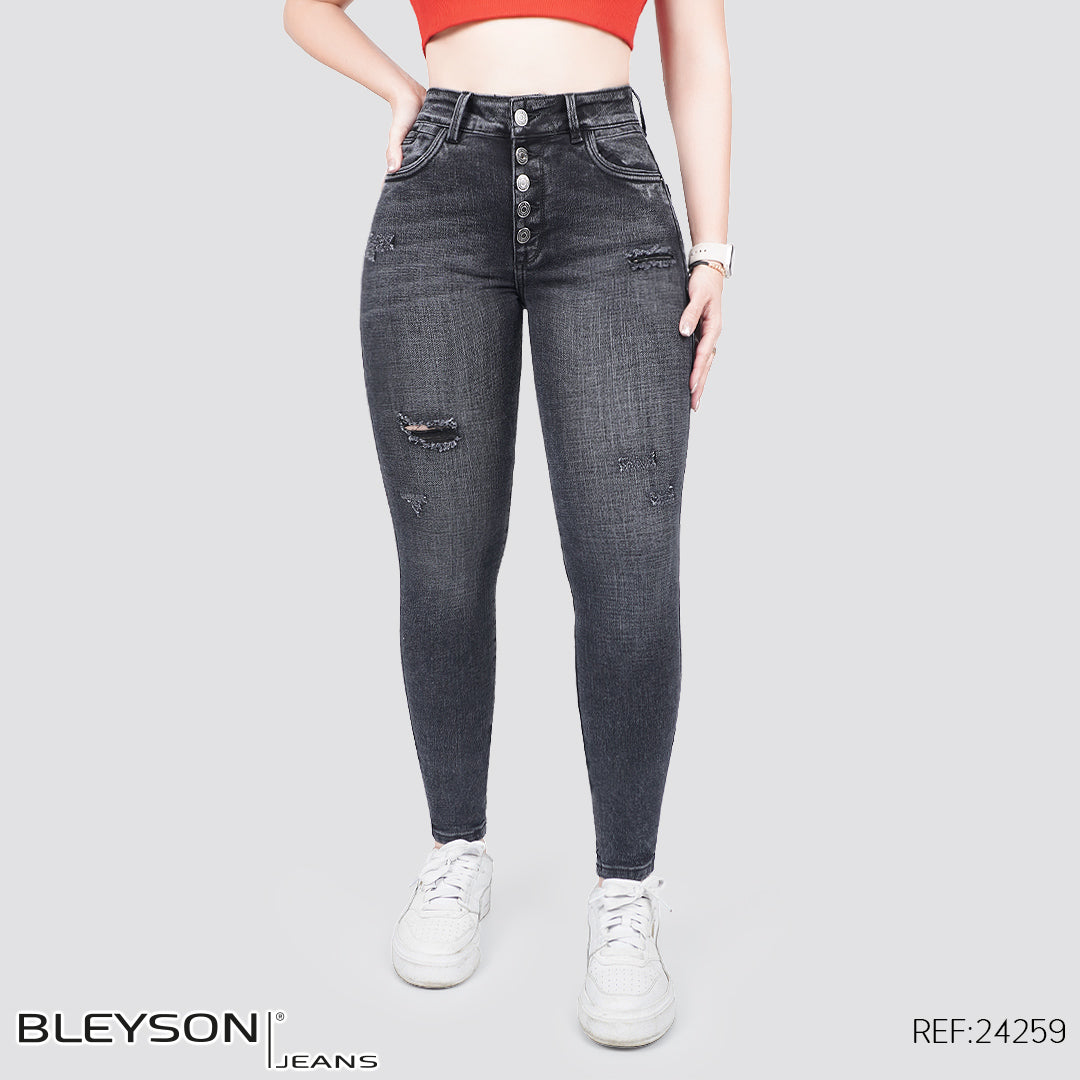 Jeans skinny tiro alto 24259