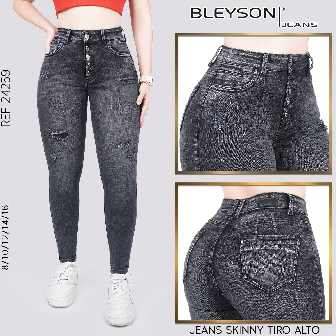 Jeans skinny tiro alto 24259