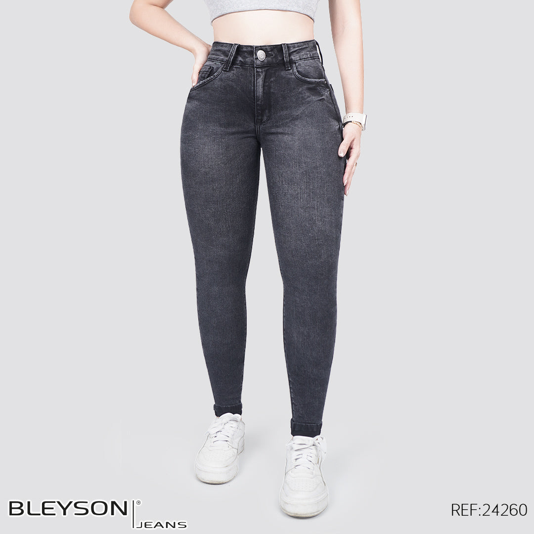 Jeans skinny tiro alto 24260