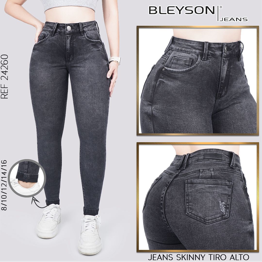 Jeans skinny tiro alto 24260