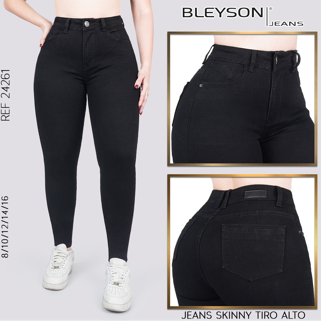 Jeans skinny tiro alto 24261