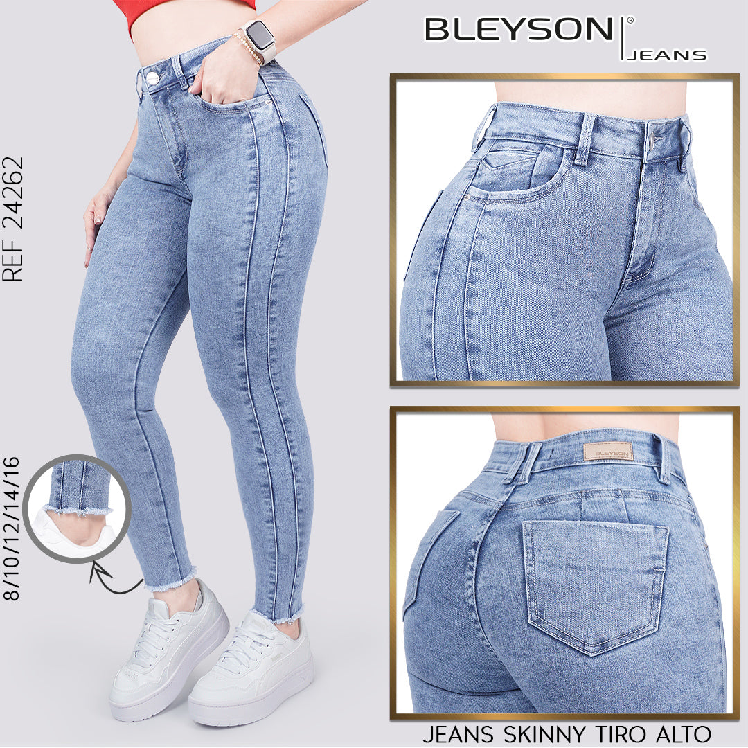 Jeans skinny tiro alto 24262