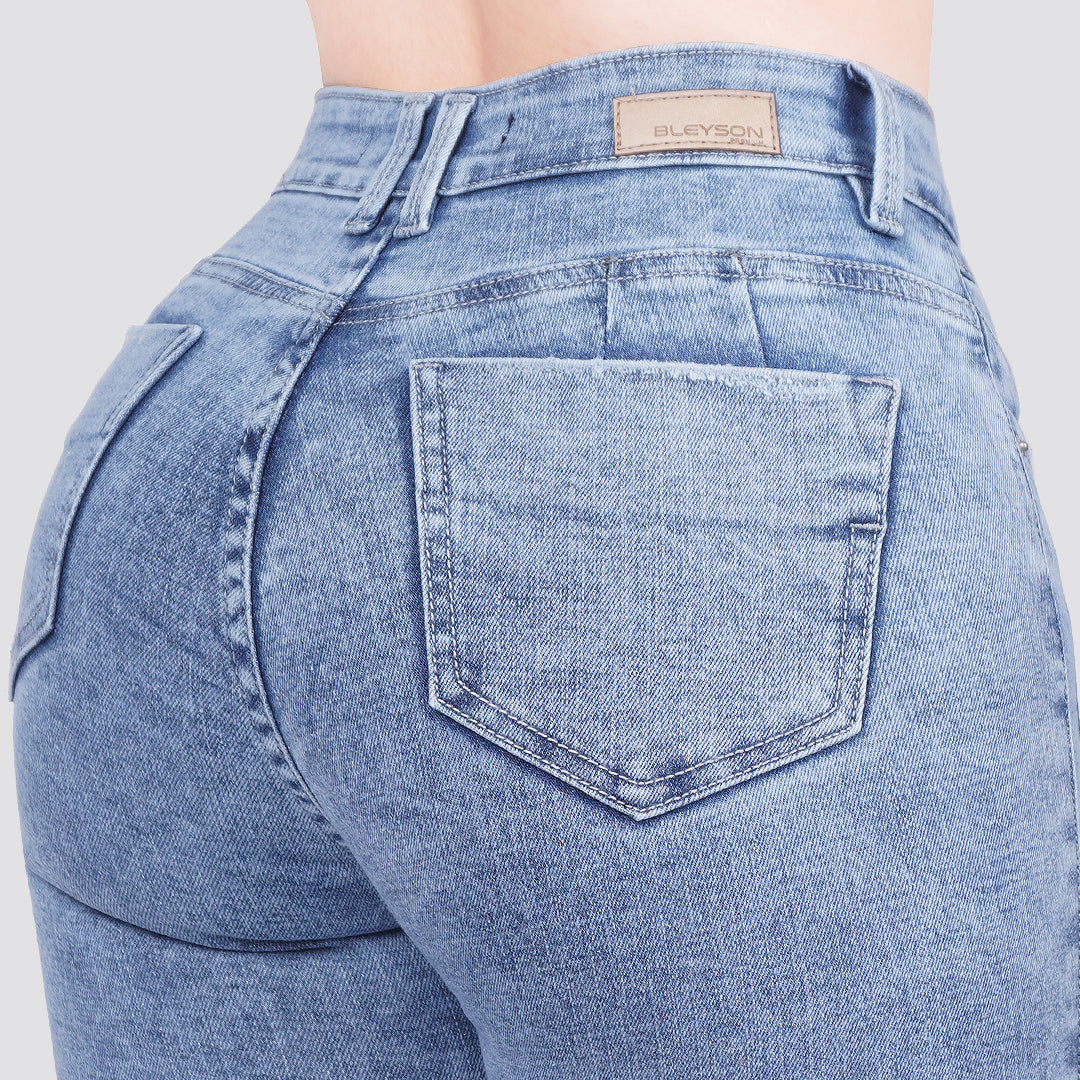 Jeans skinny tiro alto 24262