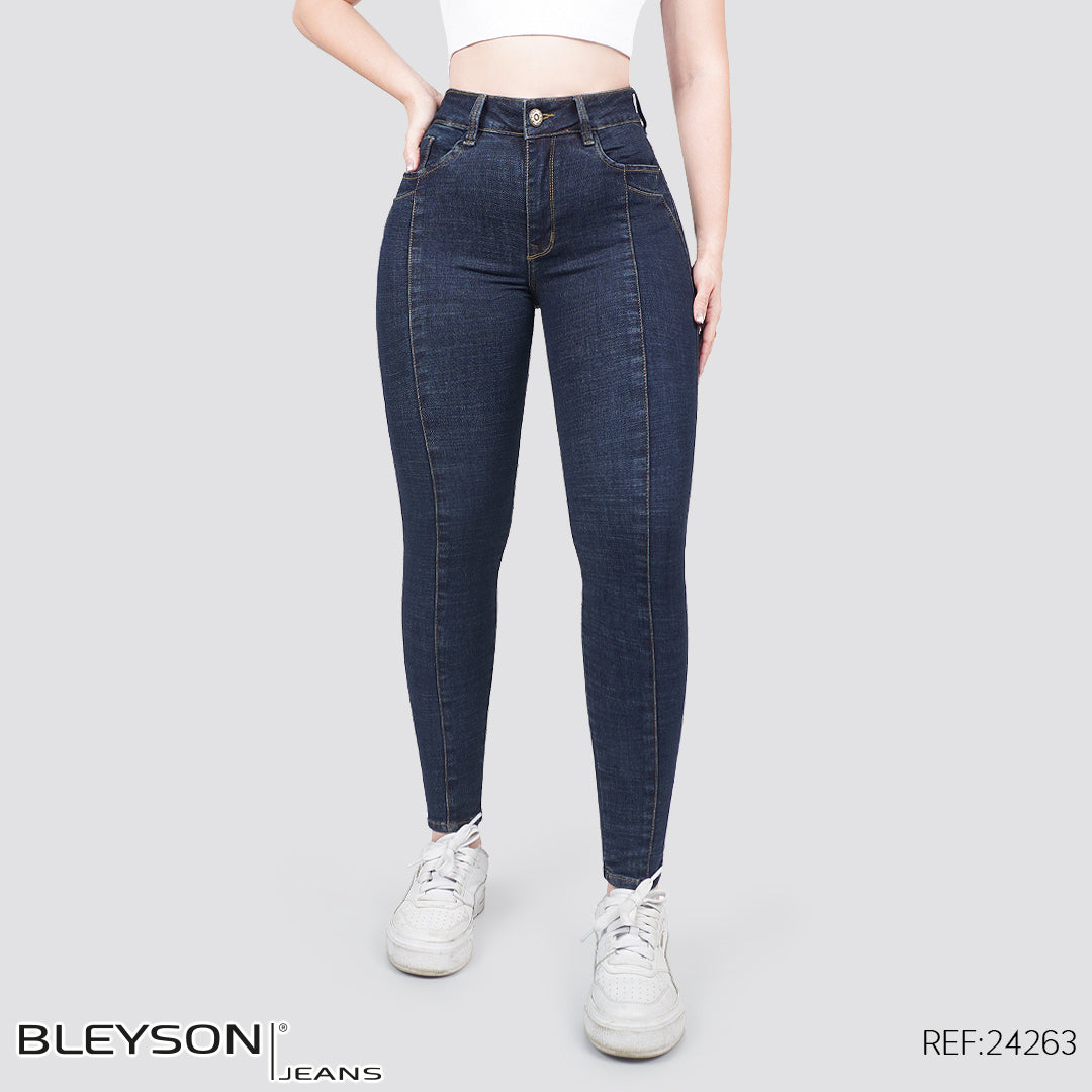 Jeans skinny tiro alto 24263