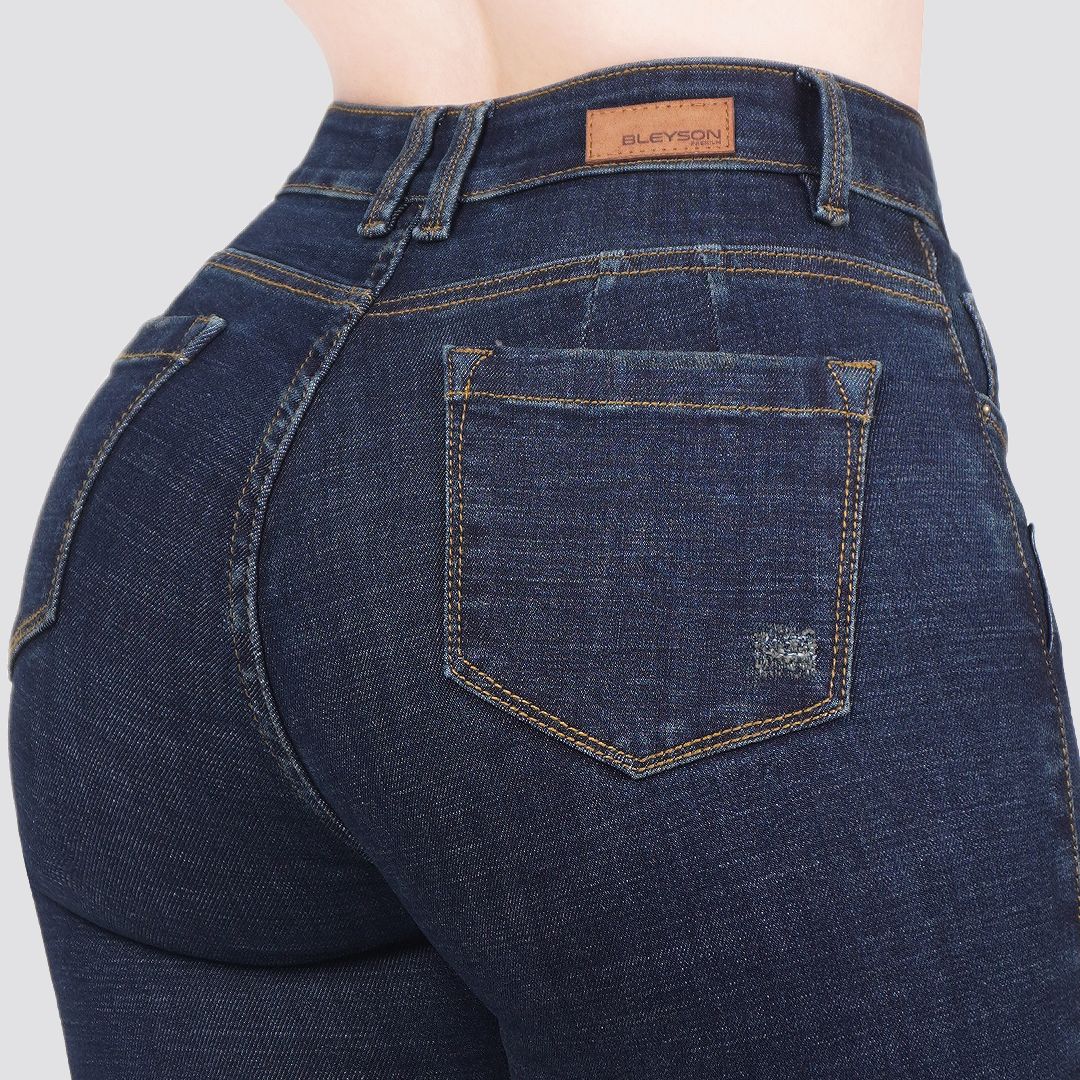 Jeans skinny tiro alto 24263