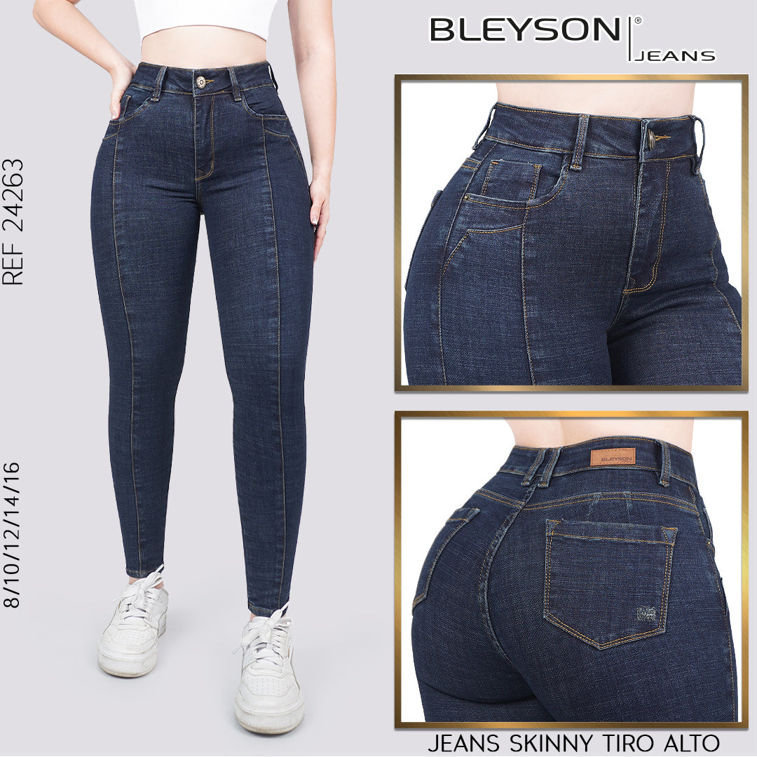 Jeans skinny tiro alto 24263