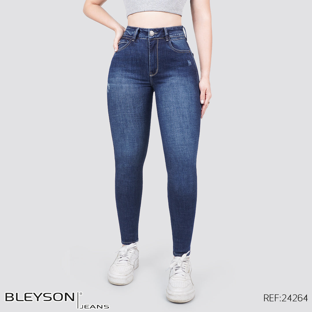 Jeans skinny tiro alto 24264