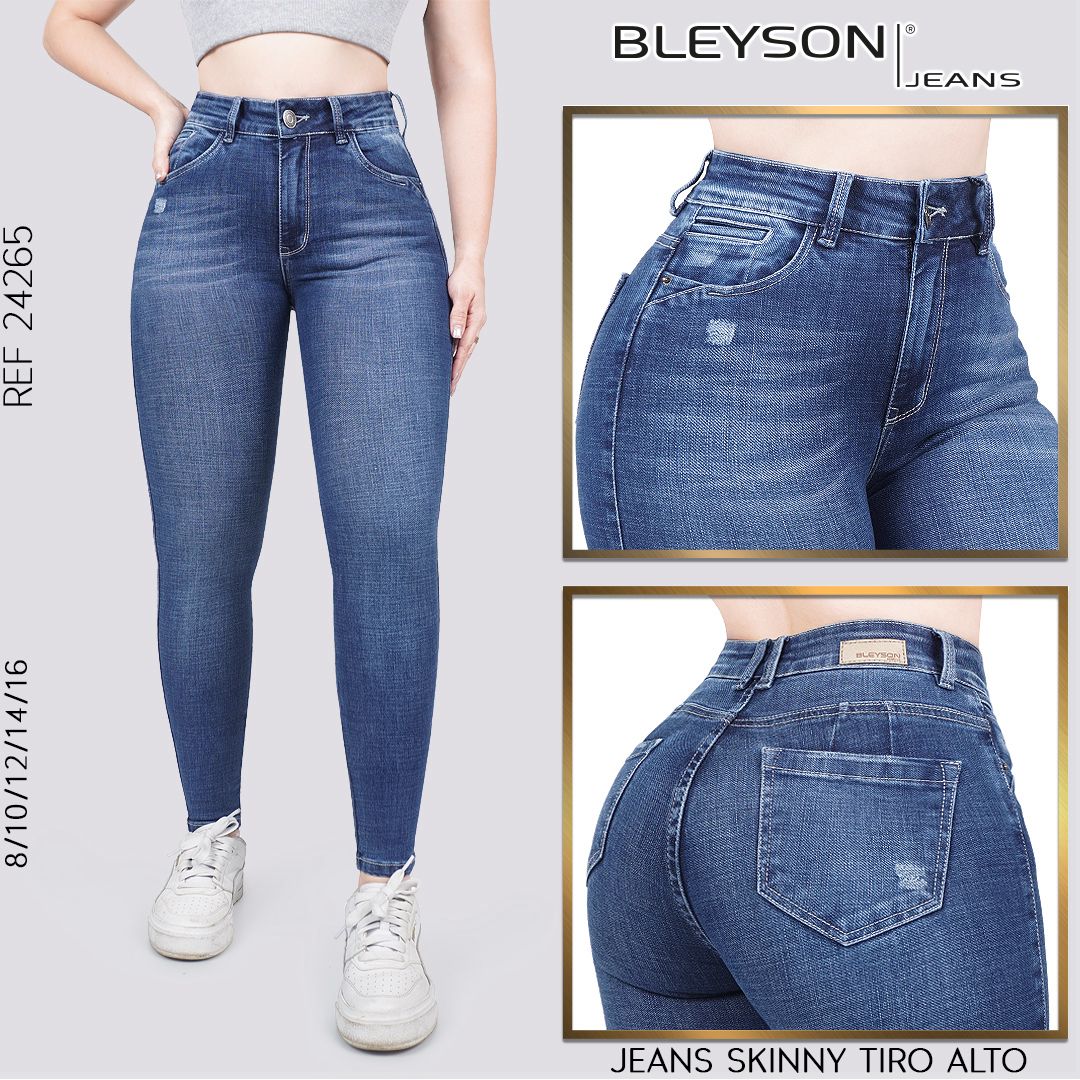 Jeans skinny tiro alto 24265