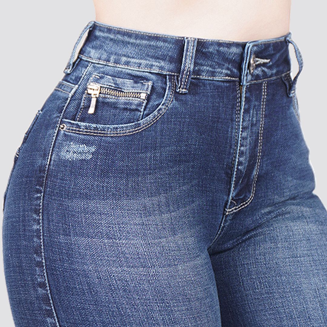 Jeans skinny tiro alto 24266