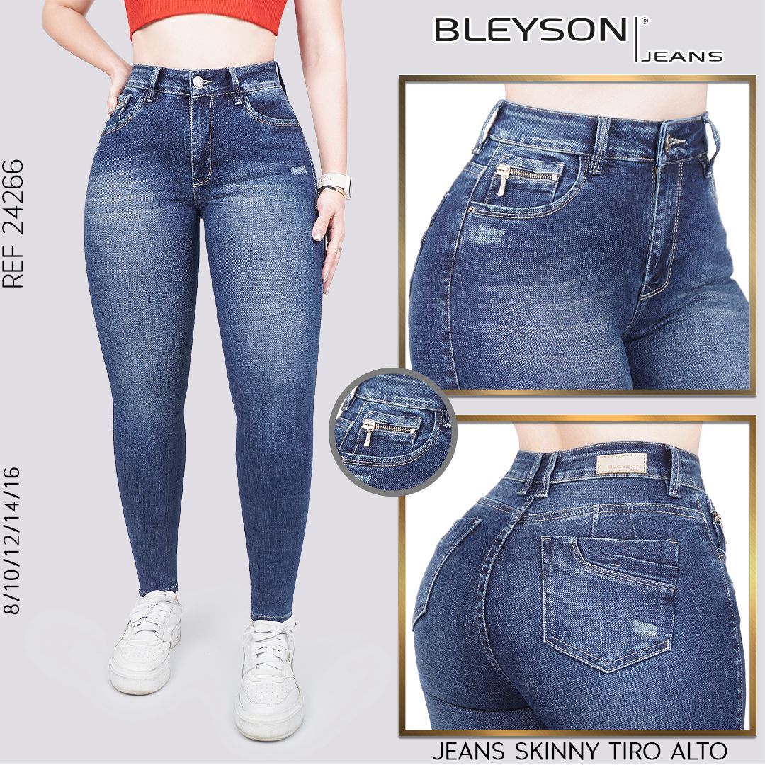 Jeans skinny tiro alto 24266