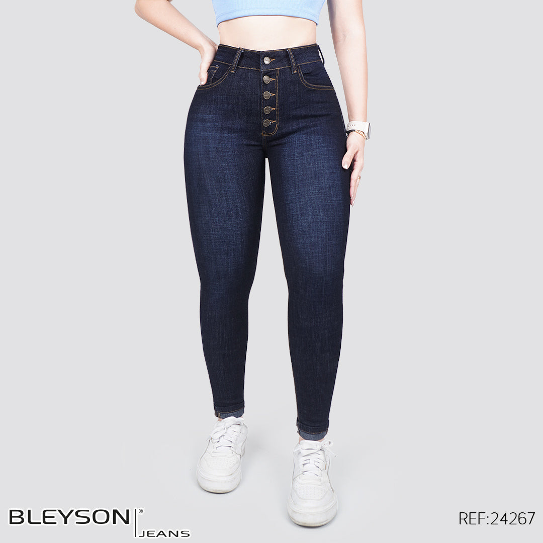 Jeans skinny tiro alto 24267