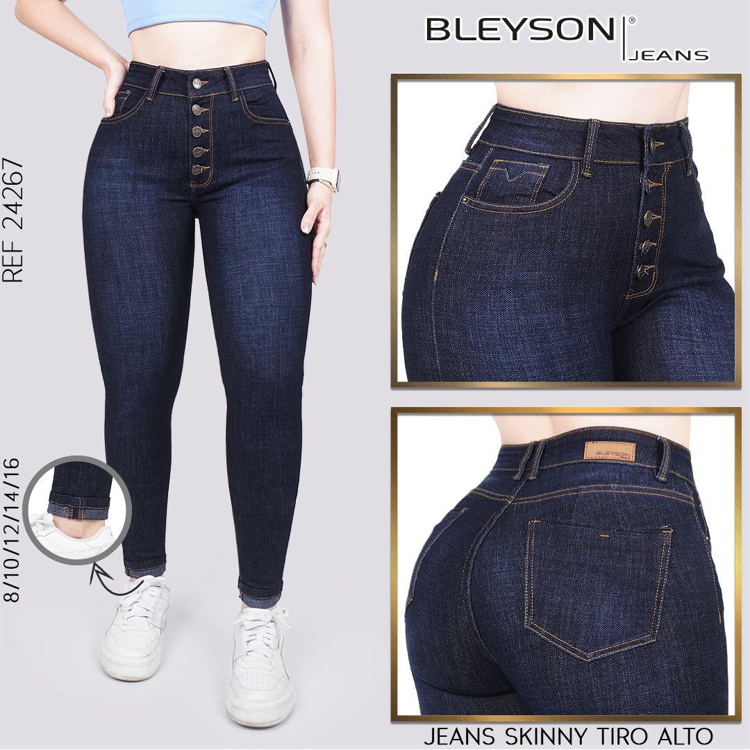 Jeans skinny tiro alto 24267
