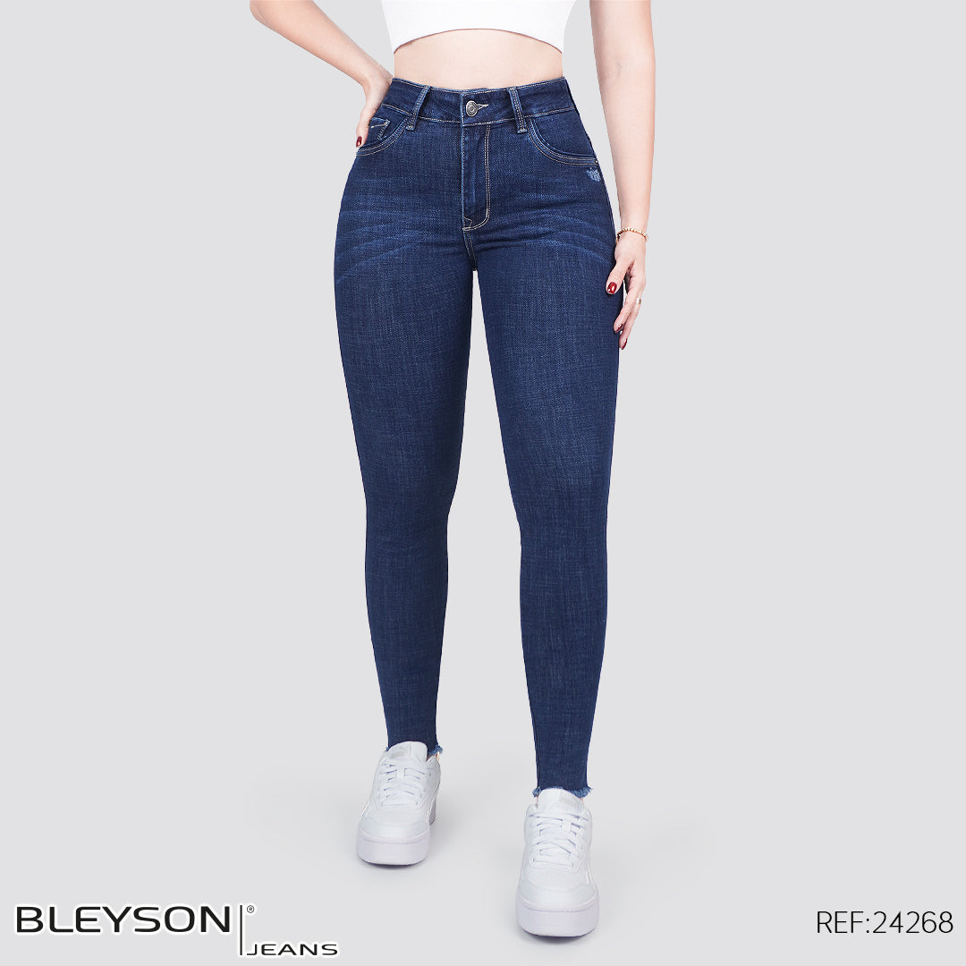 Jeans skinny tiro alto 24268