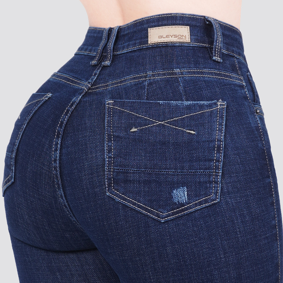 Jeans skinny tiro alto 24268