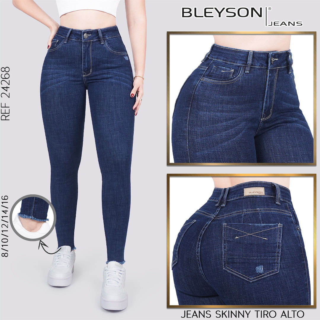 Jeans skinny tiro alto 24268