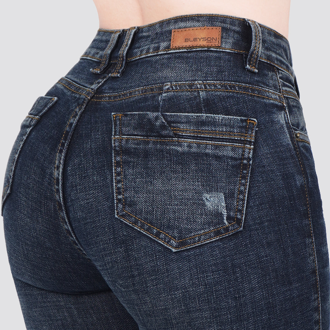 Jeans skinny tiro alto 24270