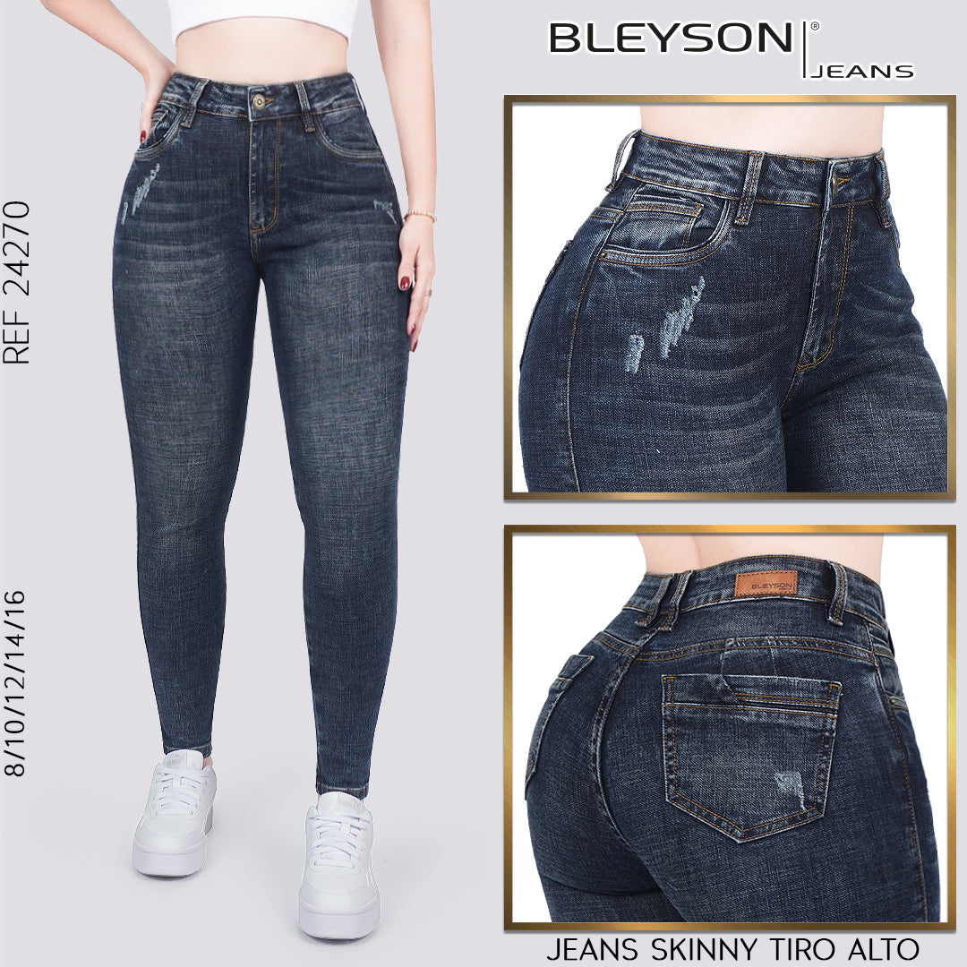Jeans skinny tiro alto 24270