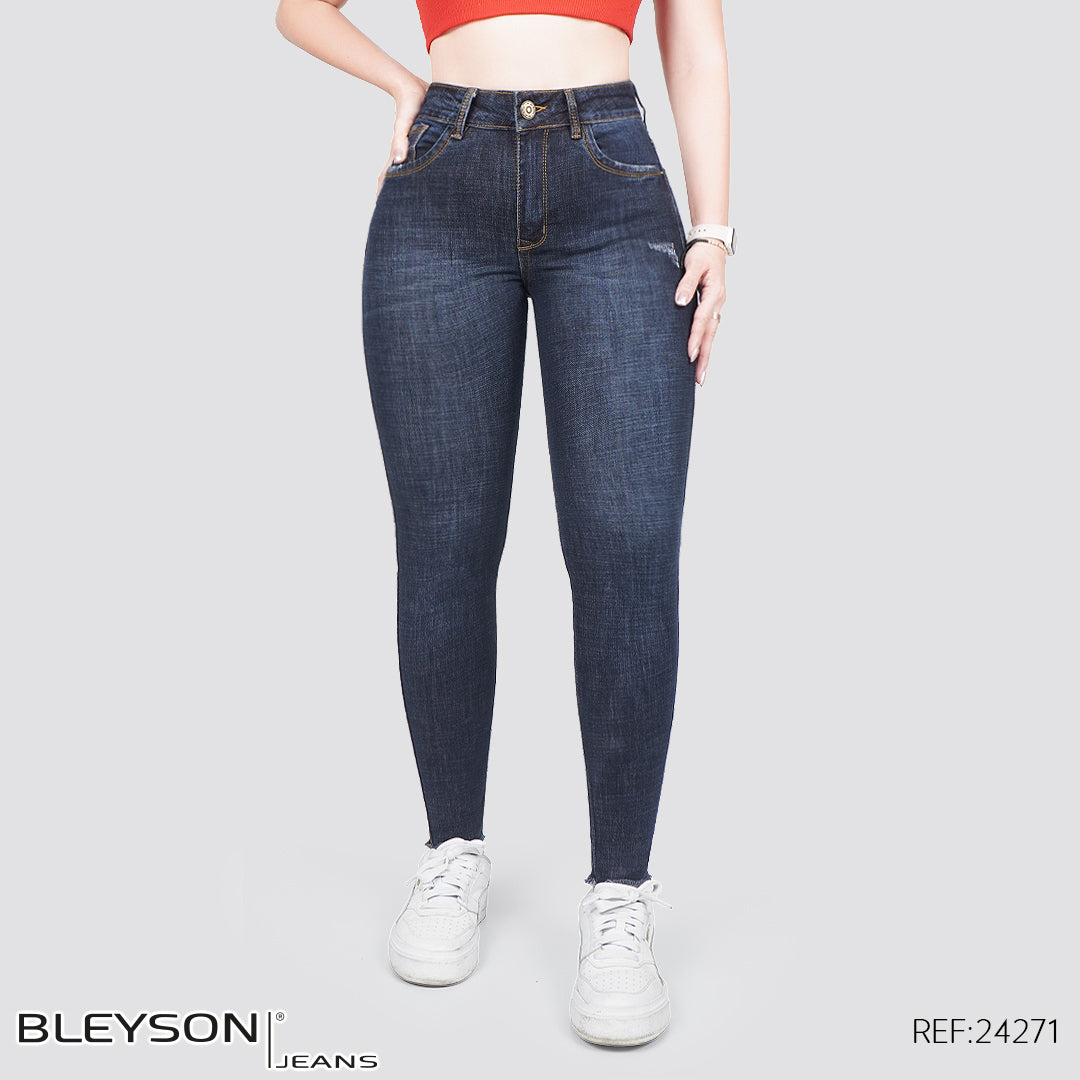 Jeans skinny tiro alto 24271