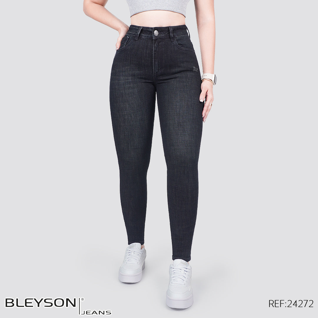 Jeans skinny tiro alto 24272
