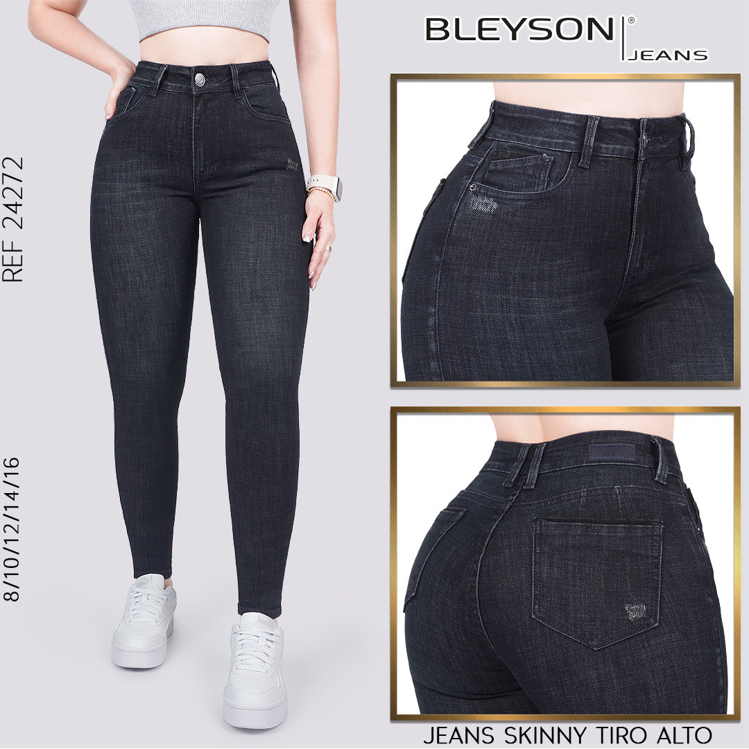 Jeans skinny tiro alto 24272