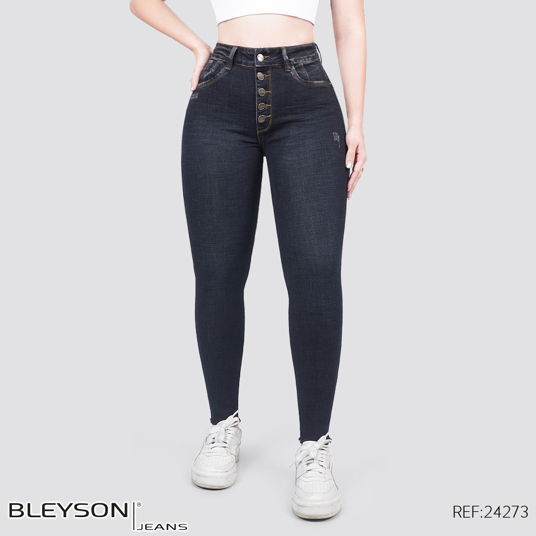 Jeans skinny tiro alto 24273