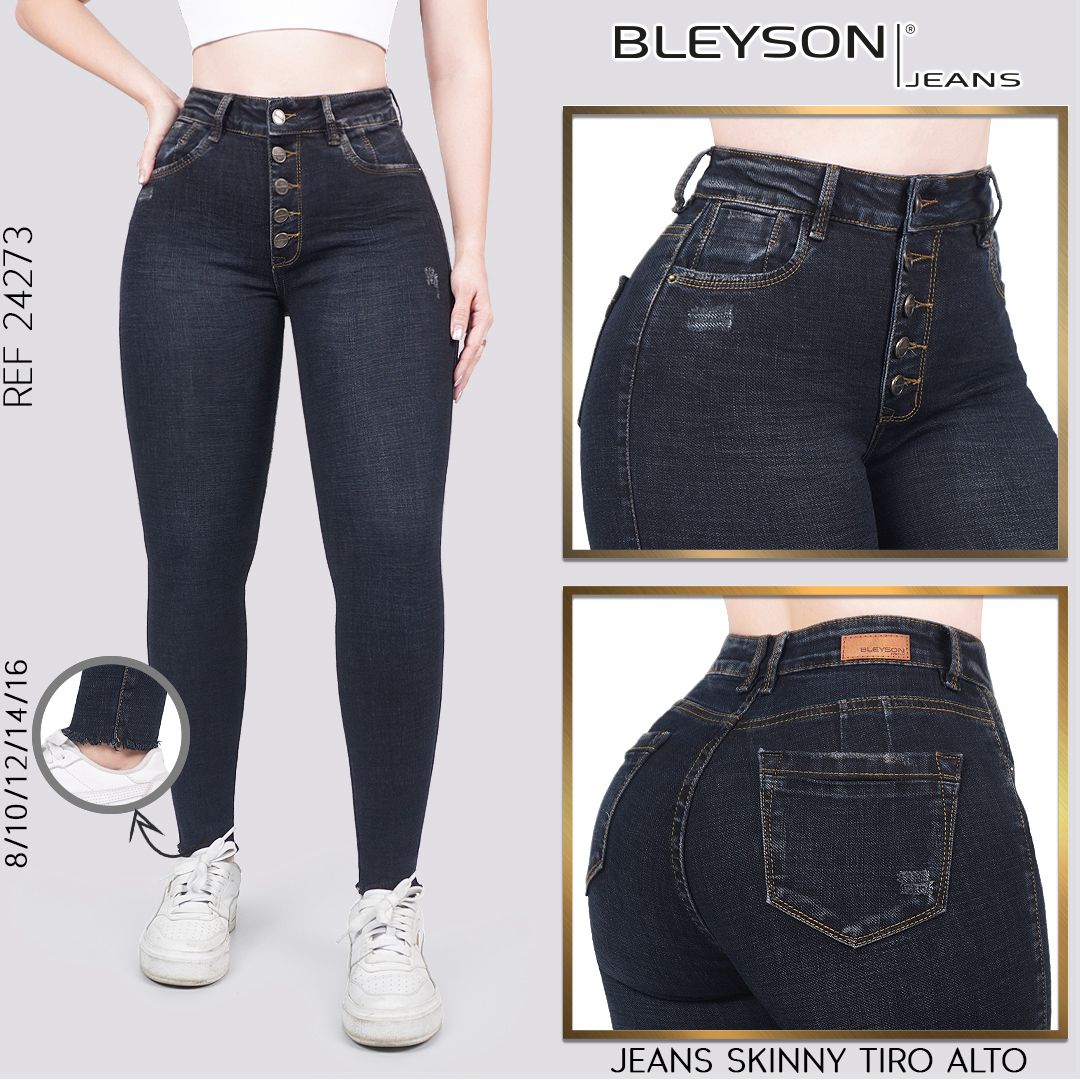 Jeans skinny tiro alto 24273