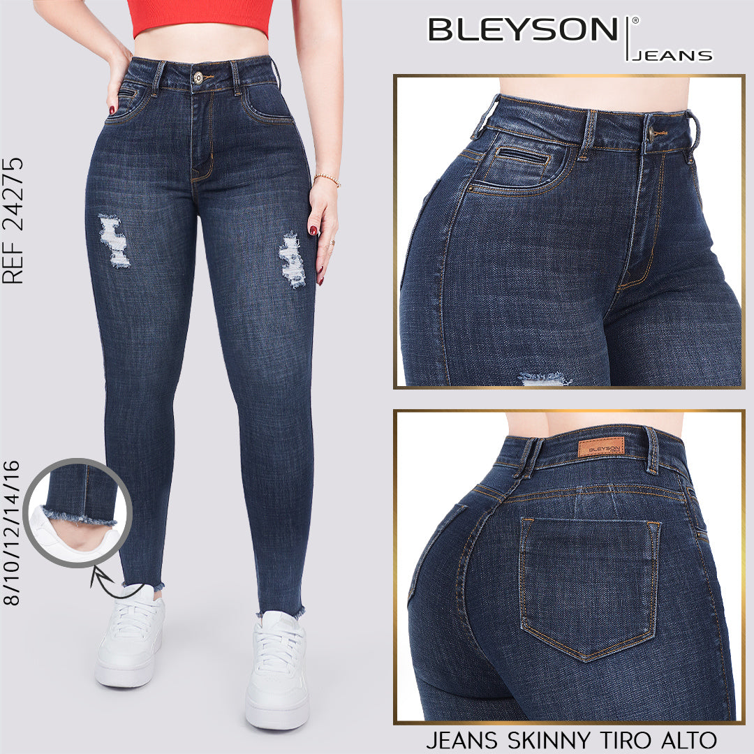 Jeans skinny tiro alto 24275