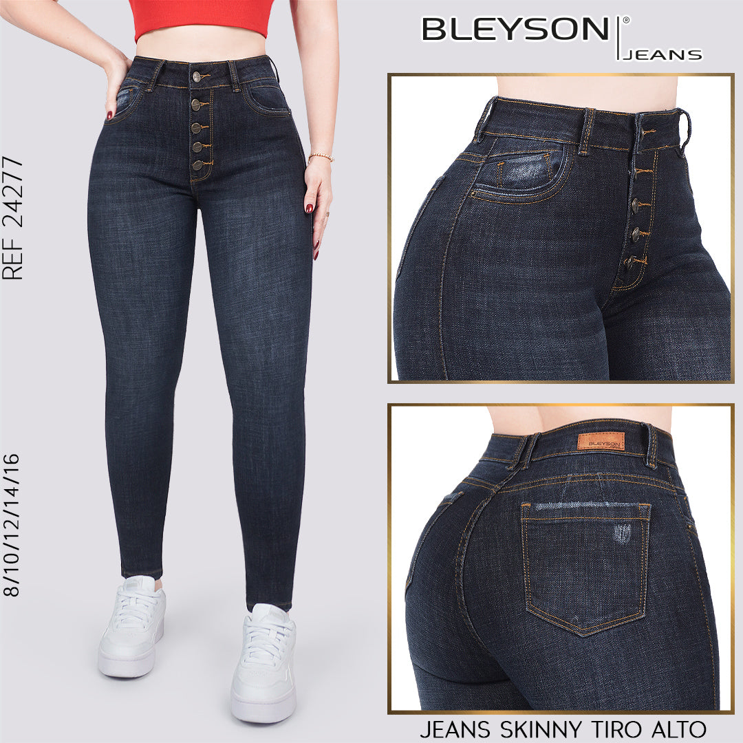 Jeans skinny tiro alto 24277