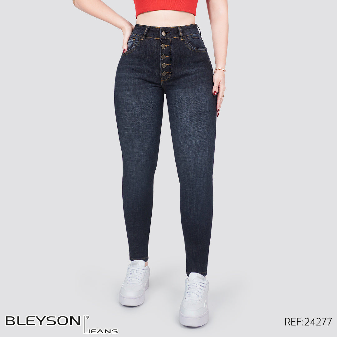 Jeans skinny tiro alto 24277