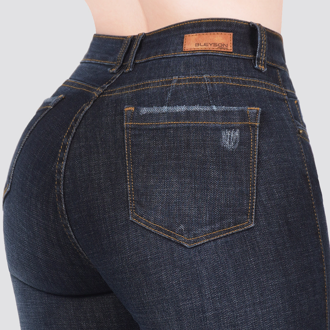 Jeans skinny tiro alto 24277