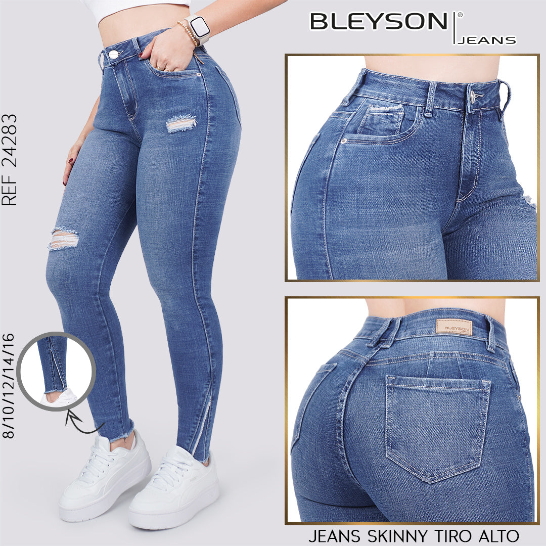 Jeans skinny tiro alto 24283