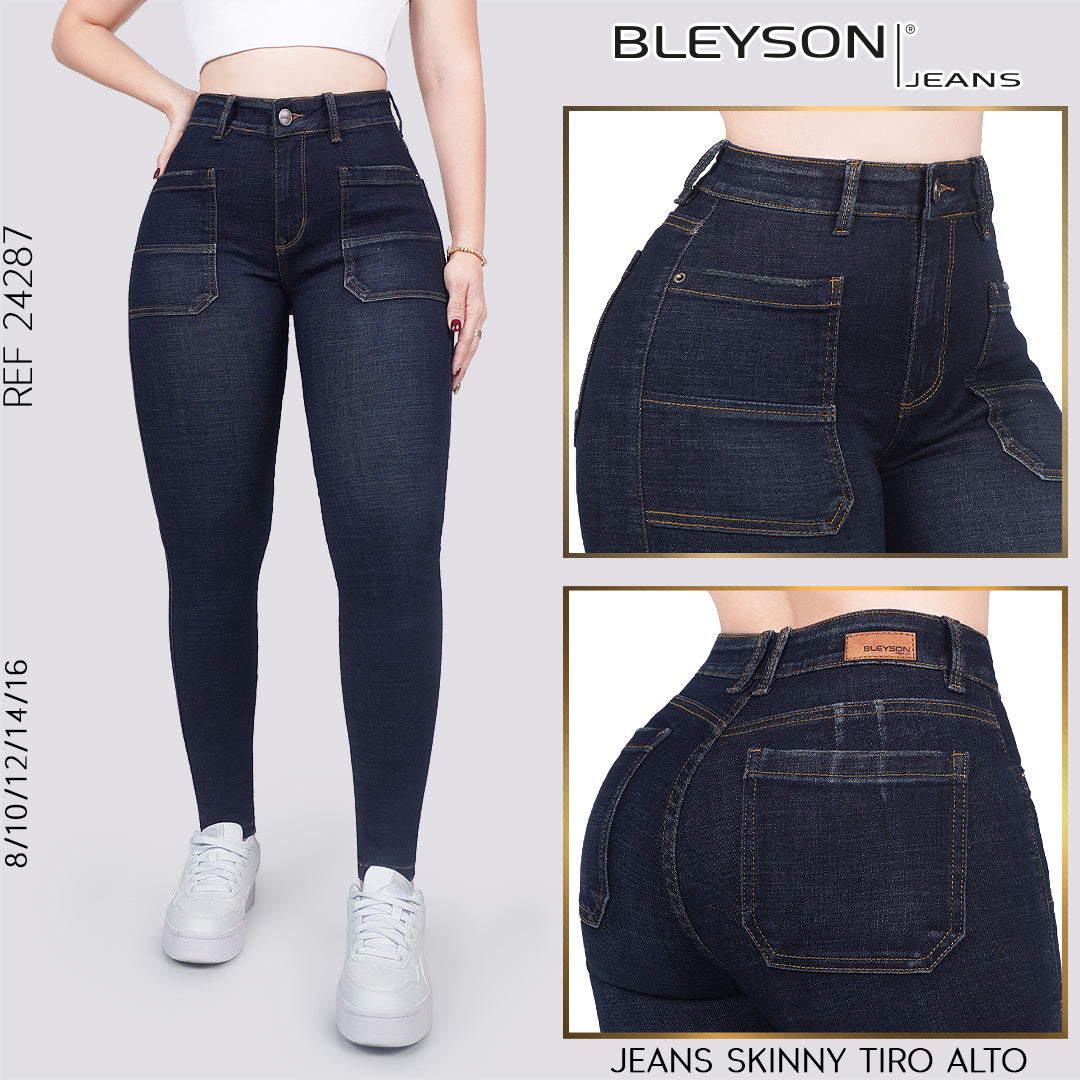 Jeans skinny tiro alto 24287