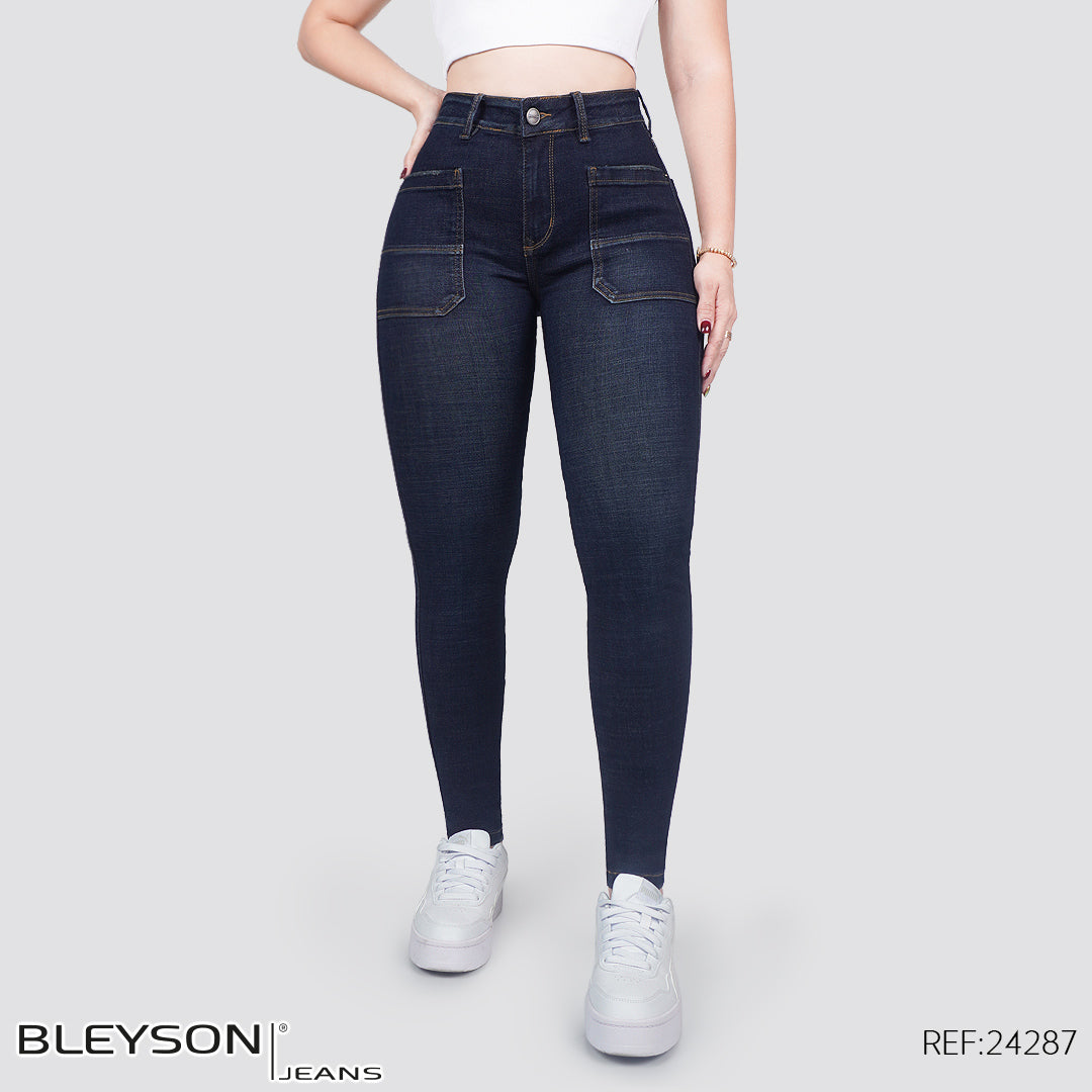 Jeans skinny tiro alto 24287