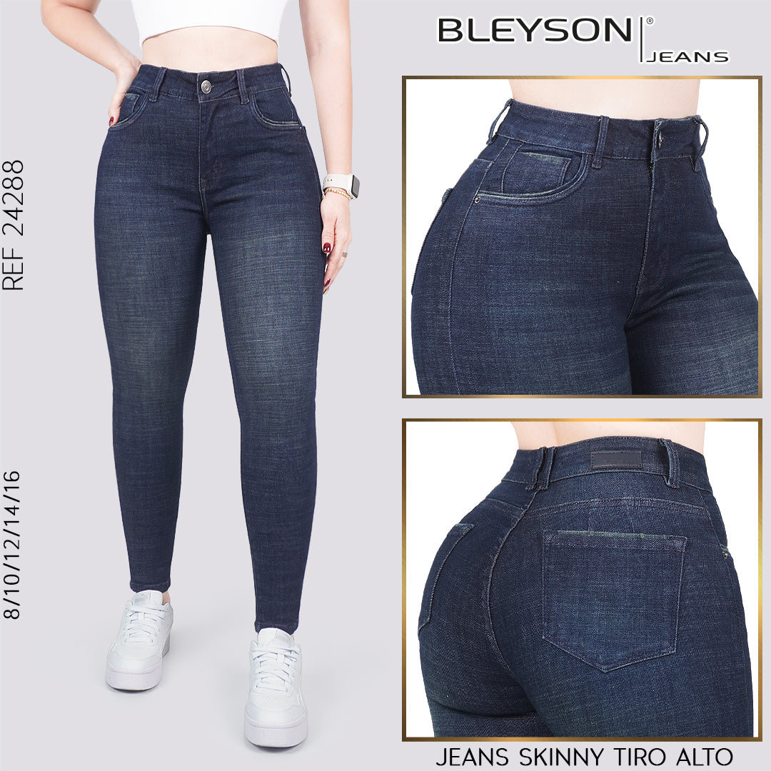 Jeans skinny tiro alto 24288