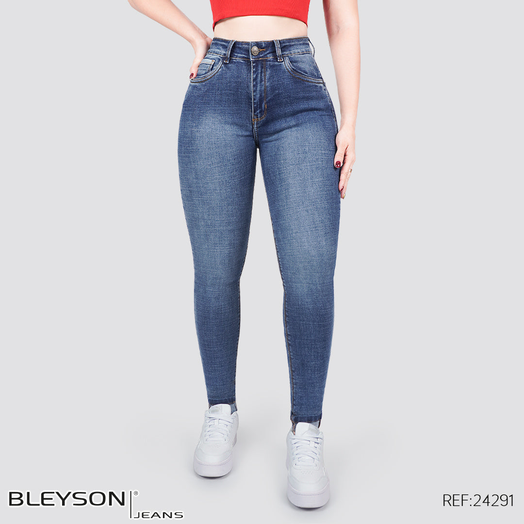 Jeans skinny tiro alto 24291