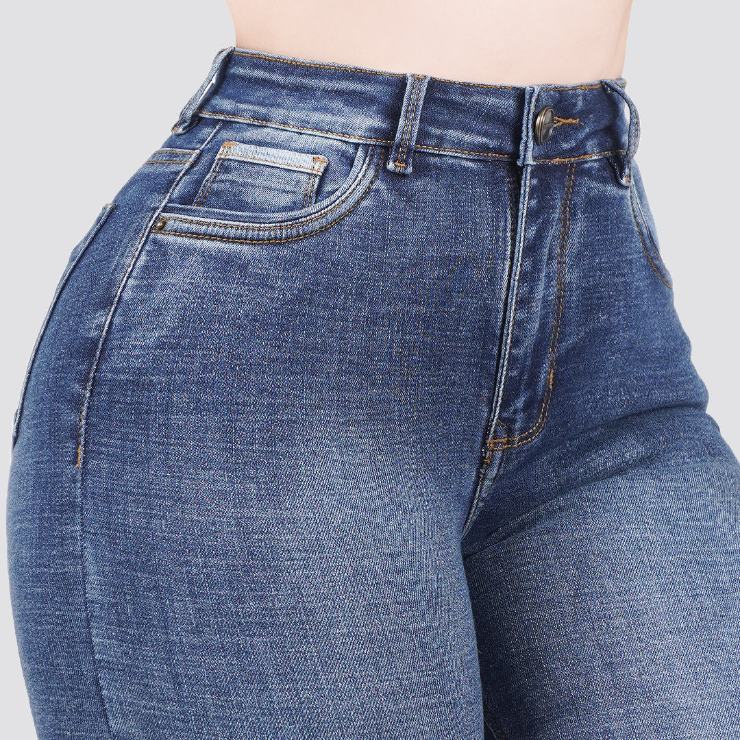 Jeans skinny tiro alto 24291