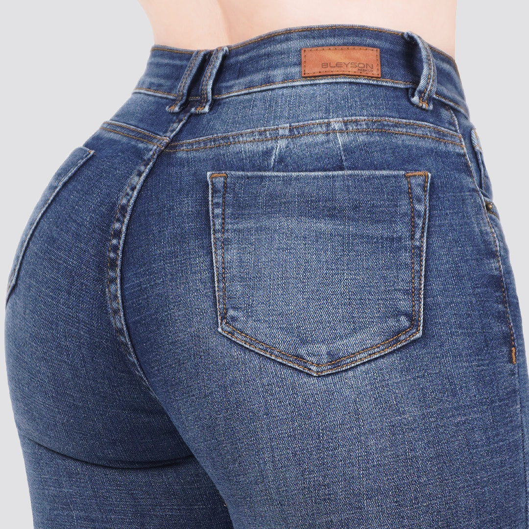 Jeans skinny tiro alto 24291