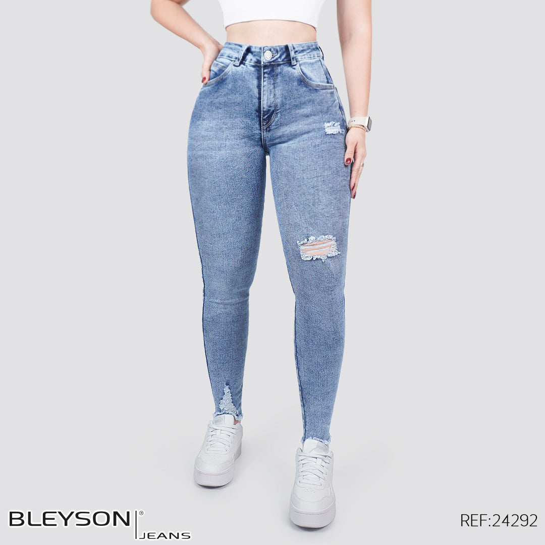 Jeans skinny tiro alto 24292