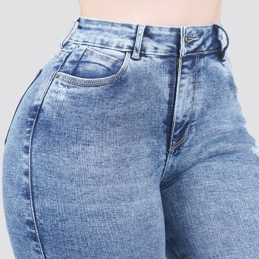 Jeans skinny tiro alto 24292