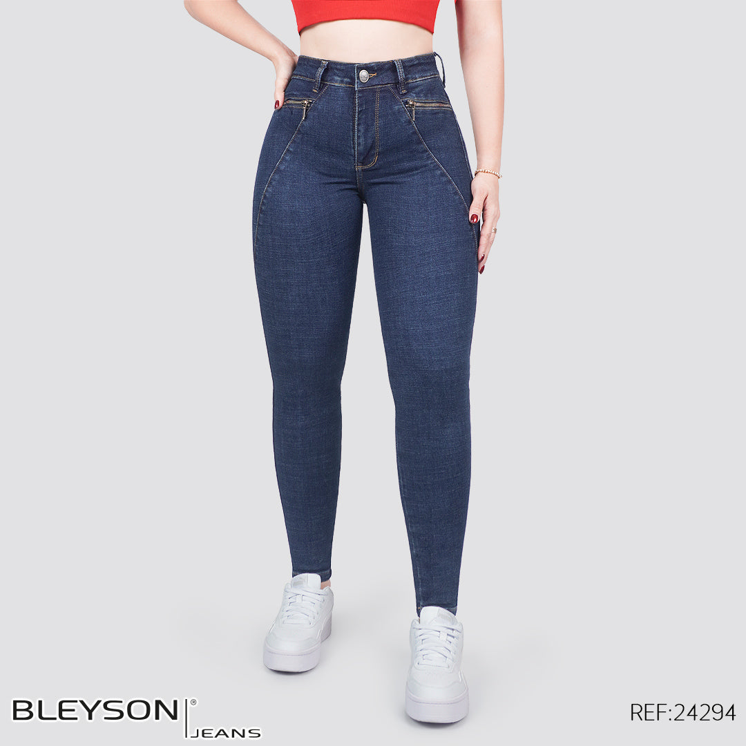 Jeans skinny tiro alto 24294