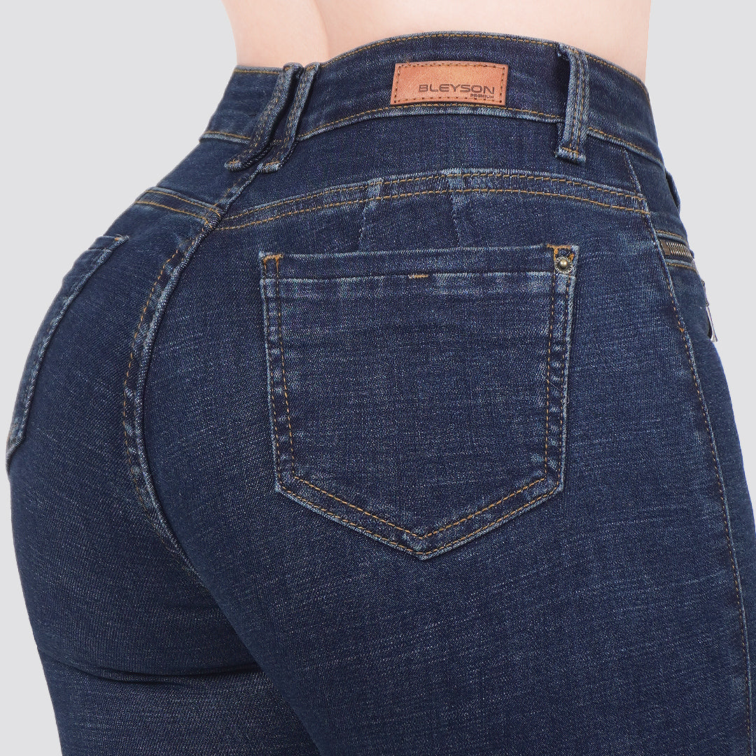 Jeans skinny tiro alto 24294