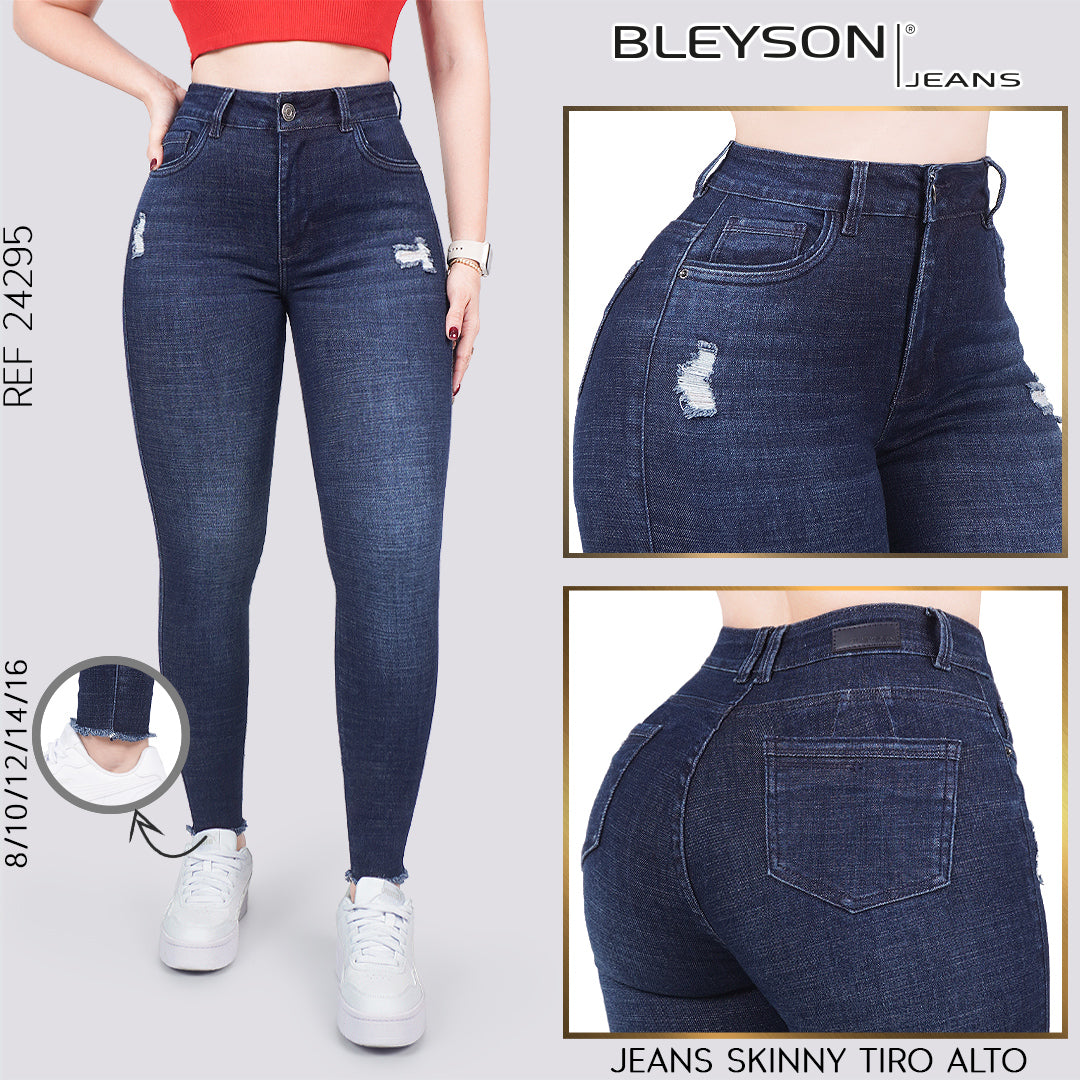 Jeans skinny tiro alto 24295