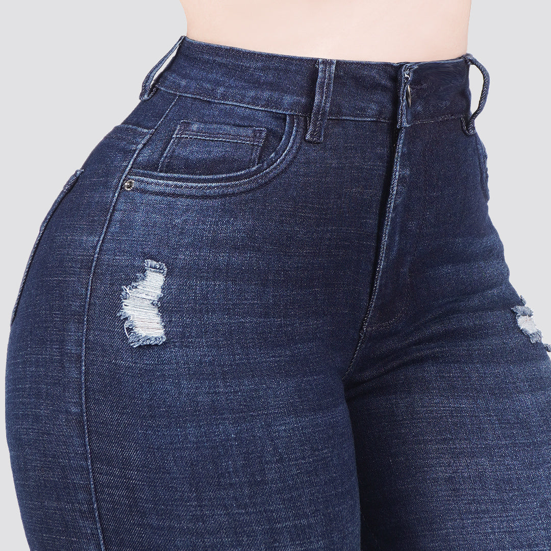 Jeans skinny tiro alto 24295