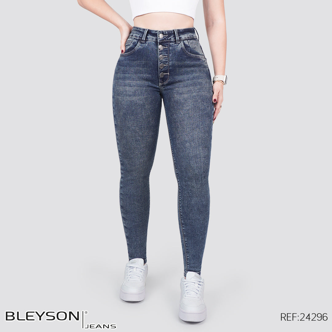 Jeans skinny tiro alto 24296