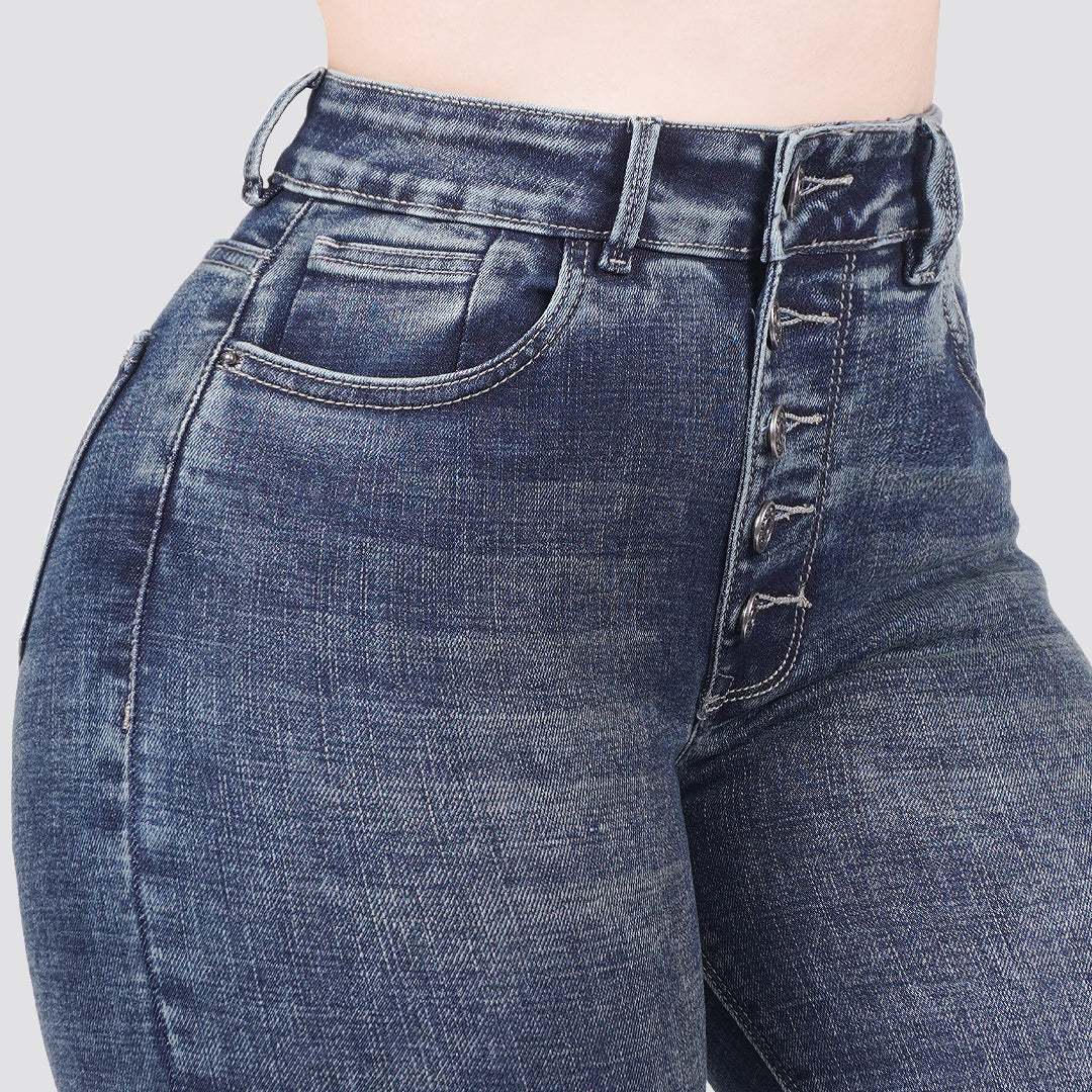 Jeans skinny tiro alto 24296