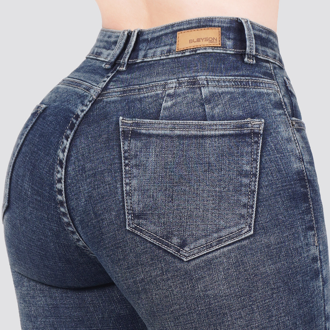 Jeans skinny tiro alto 24296