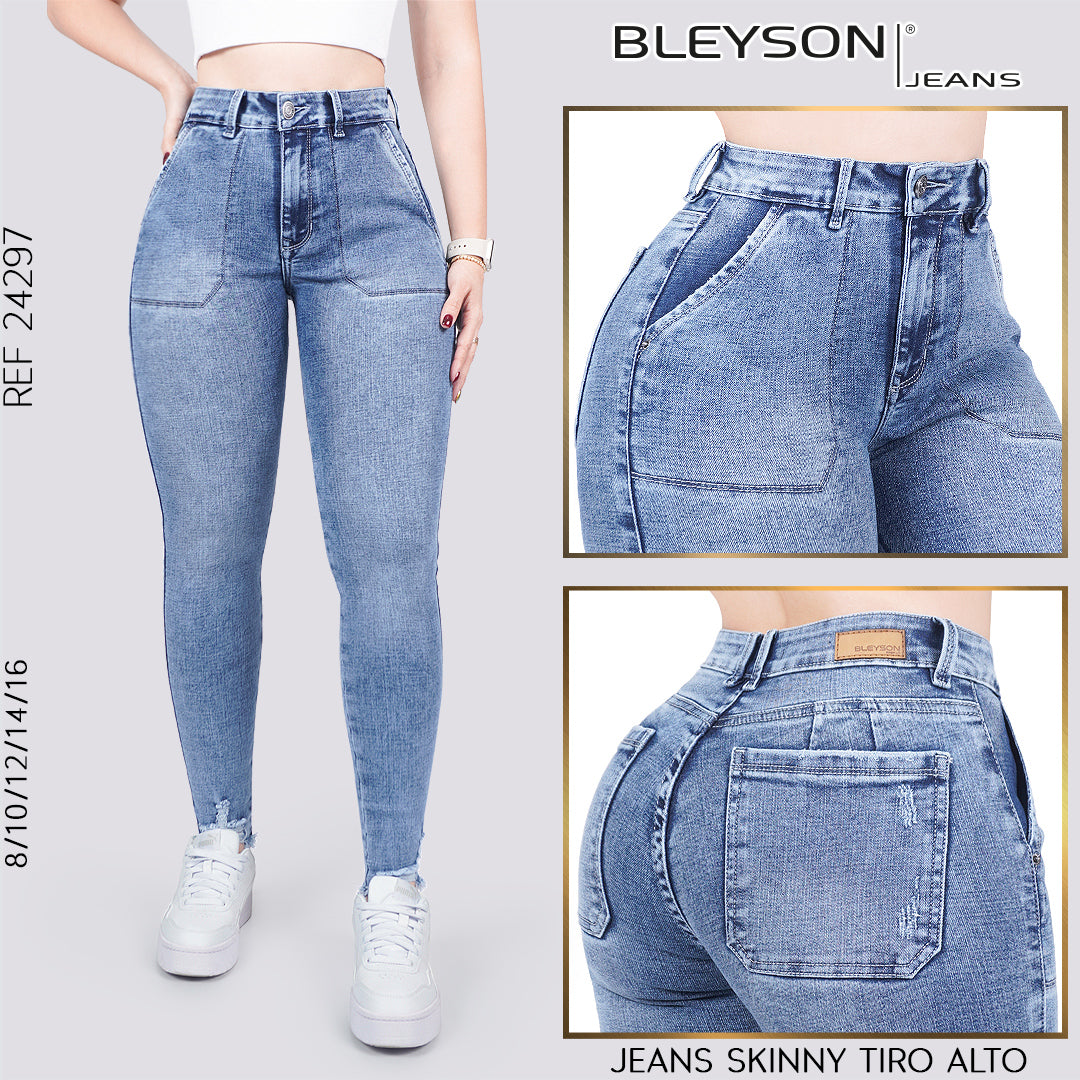 Jeans skinny tiro alto 24297